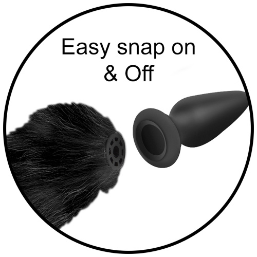 Interchangeable Black Fox Tail  4