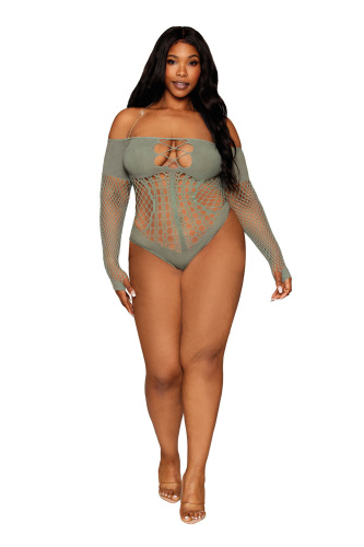 Long Sleeve Teddy - Queen Size - Sage  2