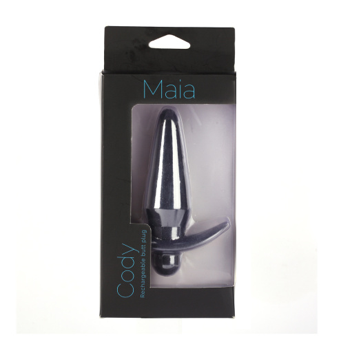 Cody Silicone Vibrating Anal Plug - Black  2