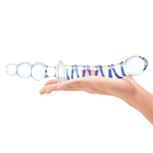 10 Inch Twister Dual-Ended Dildo - Clear/blue  4