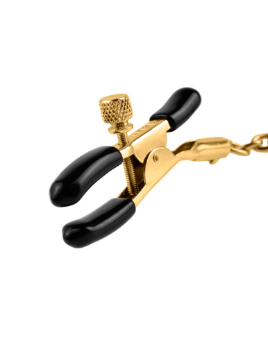 Fetish Fantasy Gold Chain Nipple Clamps - Gold  3