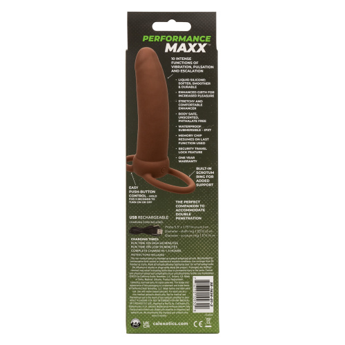 Performance Maxx Rechargeable Thick Dual  Penetrator - Brown  3