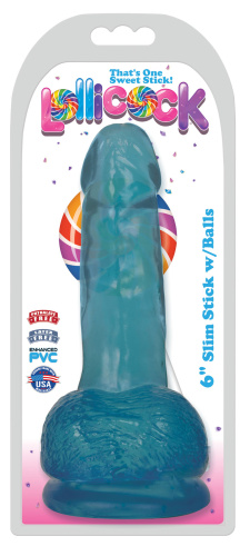 Lollicock 6 Inch Slim Stick With Balls - Berry Ice  2