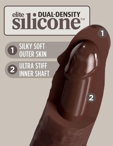 King Cock Elite 11 Inch Silicone Dual Density Cock - Brown  2
