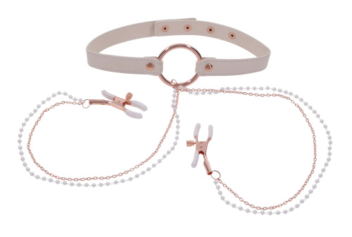 Peaches N Creame Collar With Nipple Clamps - Pink  3