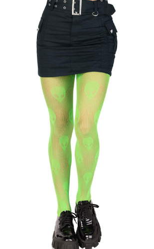 Alien Net Tights - One Size - Green  2