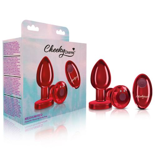 Vibrating Red Metal Remote Plug - Medium  3