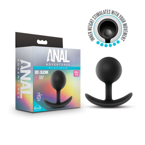 Anal Adventures - Platinum - Silicone Vibra Plug  - Black  2
