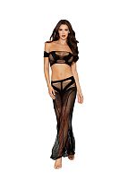 Bralette and Maxi Skirt Dmnd - One Size - Black
