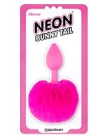 Neon Bunny Tail - Pink