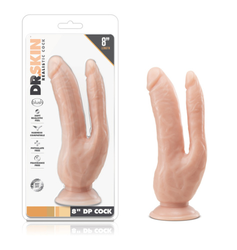 Dr. Skin - 8 Inch Dp Cock - Vanilla  3