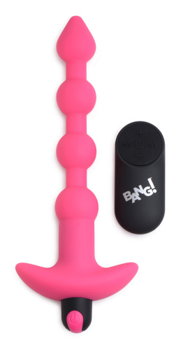 Bang - Vibrating Silicone Anal Beads and Remote Control - Pink  2