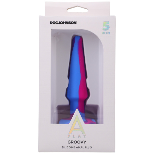 A-Play Groovy Silicone Anal Plug 5 Inch - Berry  3