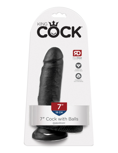 King Cock 7-Inch Cock With Balls - Black  5