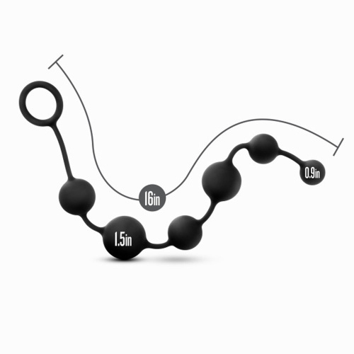 Anal Adventures - Platinum - Silicone Large Anal  Beads - Black  3