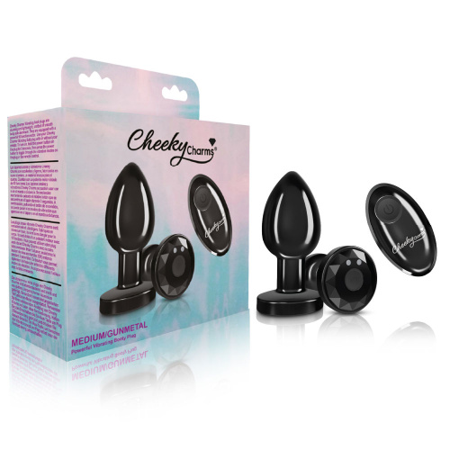 Vibrating Gunmetal Metal Remote Plug - Medium  5