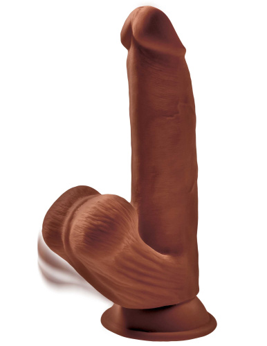 8 Inch Triple Density Cock With Swinging Balls - Brown  3