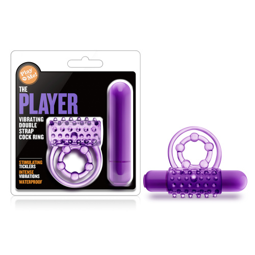 Play With Me - the Player - Vibrating Double Strap Ring - Purple  3