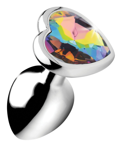 Rainbow Prism Heart Anal Plug - Small  2