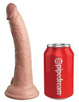King Cock Elite 7 Inch Vibrating Silicone Dual  Density Cock With Remote - Light
