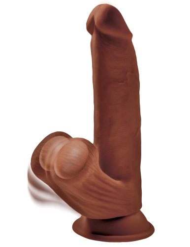 8 Inch Triple Density Cock With Swinging Balls -  Brown  4