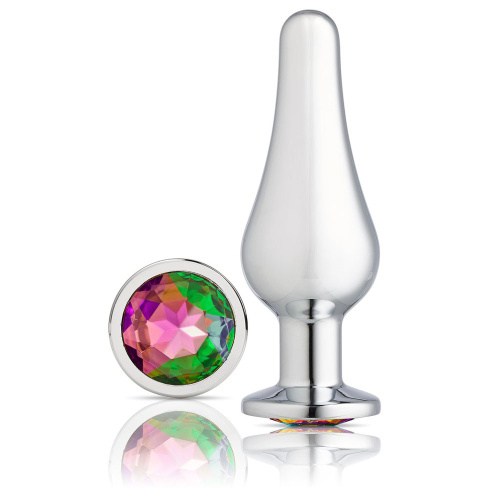 Cloud 9 Novelties Gems Silver Chrome Tall Plug - Medium  2