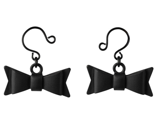 Bow Tie Nipple Jewelry - Black  2