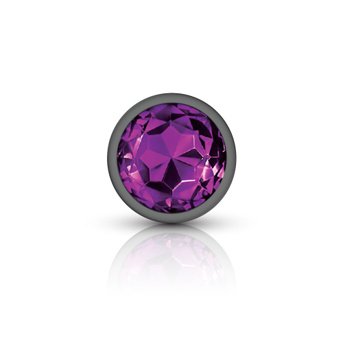 Purple Round Gem Anal Trainer Kit - Gunmetal  4