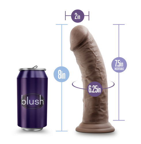 Au Naturel - 8 Inch Dildo With Suction Cup -  Chocolate  3