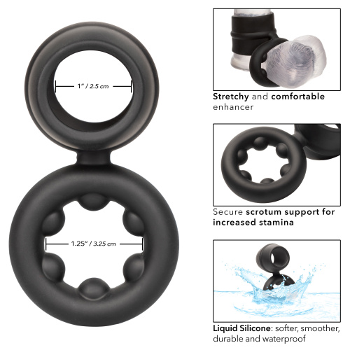 Alpha Liquid Silicone Dual Support Magnum Ring - Black  5