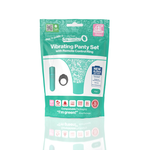 Screaming O 4t - Vibrating Panty Set With Remote  Control Ring - Kiwi  4