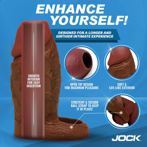 Jock Silicone Penis Extension Sleeve - Dark  2
