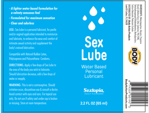 Sex Lube - Waterbased Lubricant 2.2 Oz  2