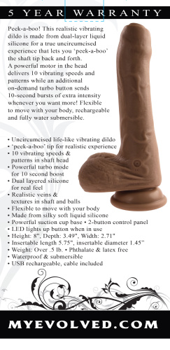 Peek a Boo Vibrating Dildo - Dark  2