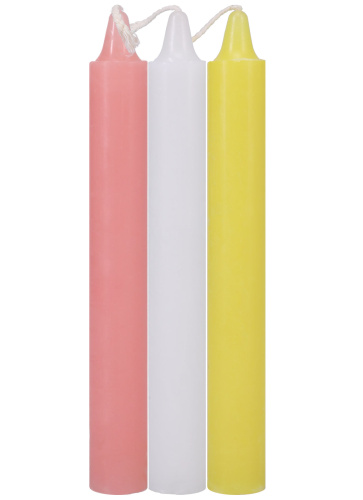 Japanese Drip Candles - 3 Pack - Pink, White, Yellow  5