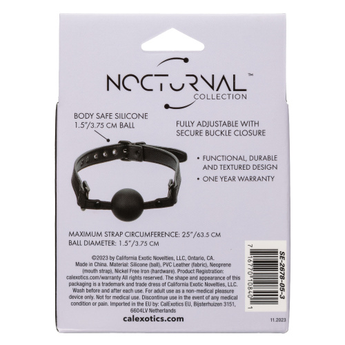 Nocturnal Collection Ball Gag - Black  2