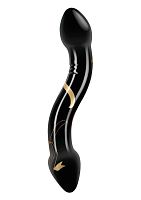 Secret Kisses - 7.5 Inch Handblown Double Ended Dildo - Black