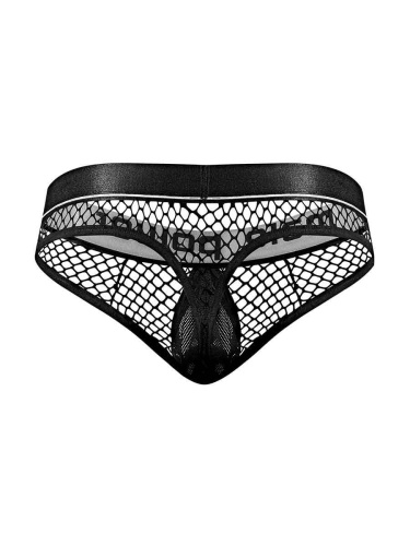 Cock Pit Net Cock Ring Thong - L/ XL - Black  5