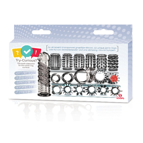 The 9's Try-Curious Cock Ring and Sleeve Set  2