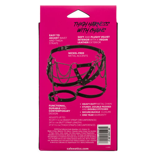 Euphoria Collection Thigh Harness With Chains - Black  2