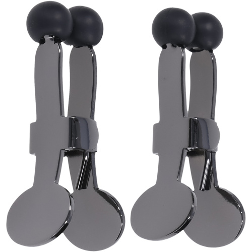 Merci - Nippers - Stainless Steel Nipple Clamps With Silicone Tip - Black  3