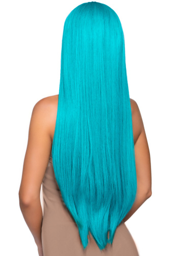 33 Inch Long Straight Center Part Wig - Turquoise  2