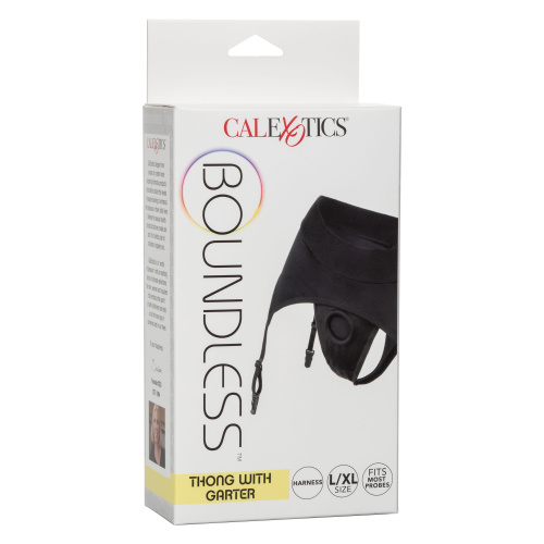 Boundless Thong With Garter - L/xl - Black  3