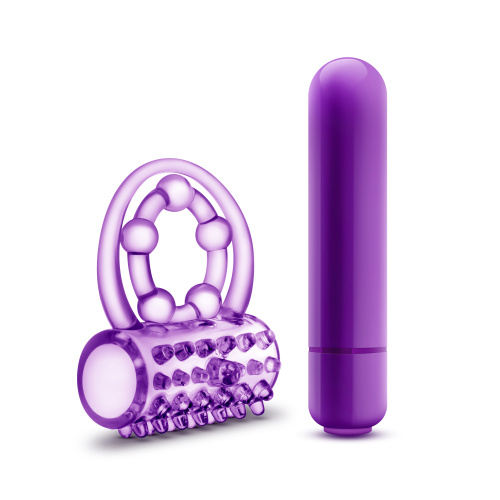 Play With Me - the Player - Vibrating Double Strap Ring - Purple  4
