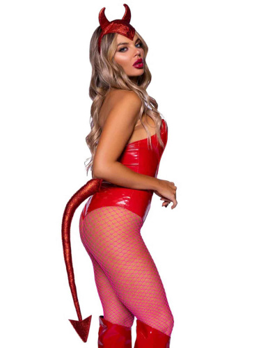 Devil Horns Headband and Tail Set - Red  5
