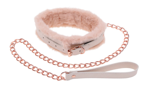 Peaches N Creame Fur Collar and Leash - Pink  4