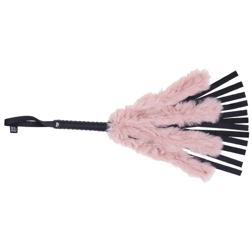 Brat Faux Fur Flogger - Pink/black  4