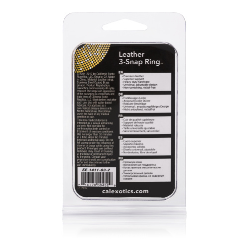 Leather Black 3-Snap Ring  2