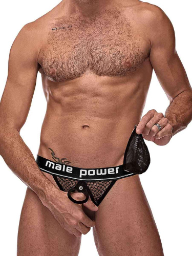 Cock Pit Net Cock Ring Jock - S/ M - Black  4