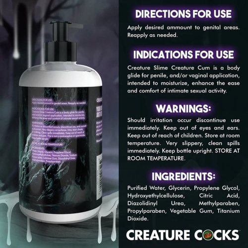 16oz Creature Slime Creature Cum Unscented Jizz - Lubricant - Clear  4